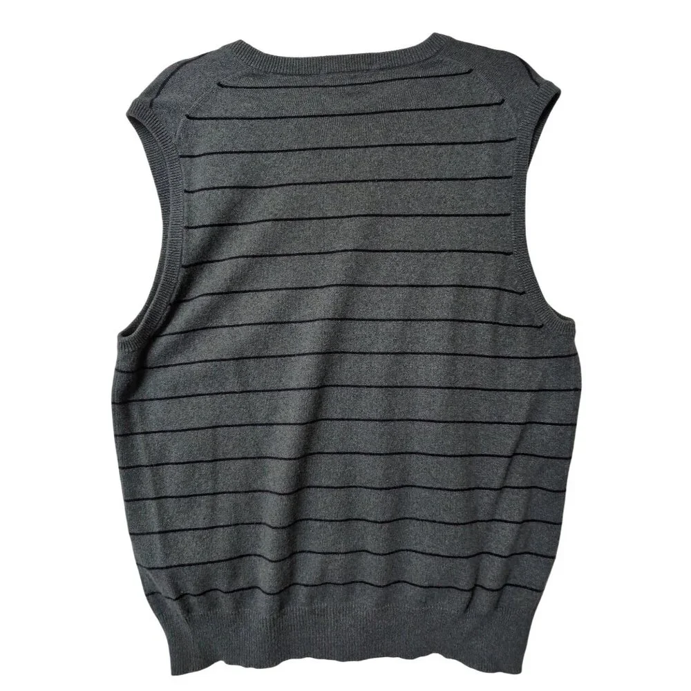J Crew Sweater Vest Mens L Green Blue Pullover V Neck Cotton Cashmere‎ Casual